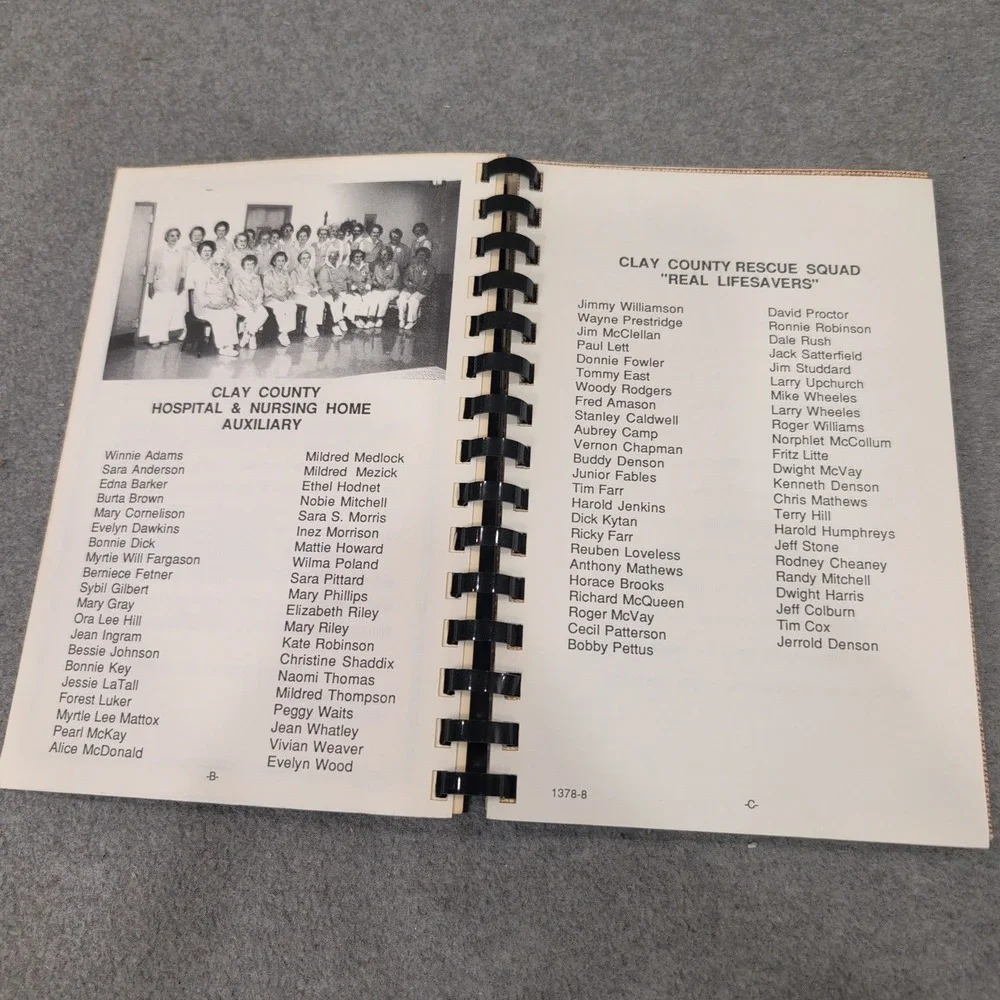 Clay County Hospital Auxiliary Cookbook Alabama Community Recipes Spiral Bound - Picture 3 of 4